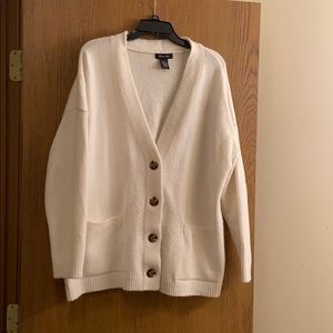 Thick White Cardigan